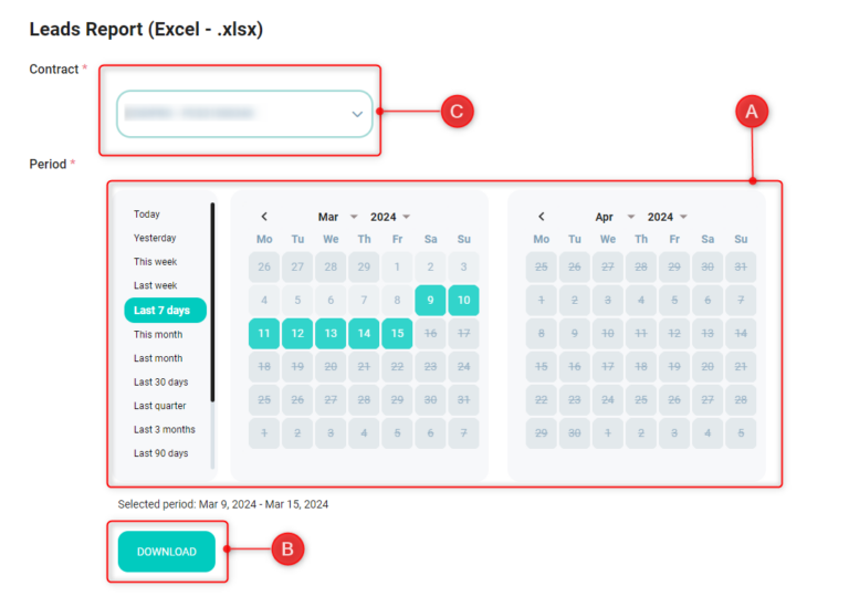 Calendrier lié au téléchargement des rapports de prospects